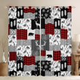thumbnail image 1 of Homewish Jungle Bear Deer Black Out Curtains,Merry Christmas Curtains Pack of 2 (42x63 Each),Red Gray Bedroom Curtains For Boys Teens,Ultra Soft Home Decor, 1 of 6