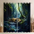 thumbnail image 1 of Homewish Jungle Bear Print Blackout Curtains Set of 2 (52x84 Each), Mystic Rustic Nature Window Curtains, Woodland Wildlife Curtains and Drapes, Window Curtains Decor, 1 of 6