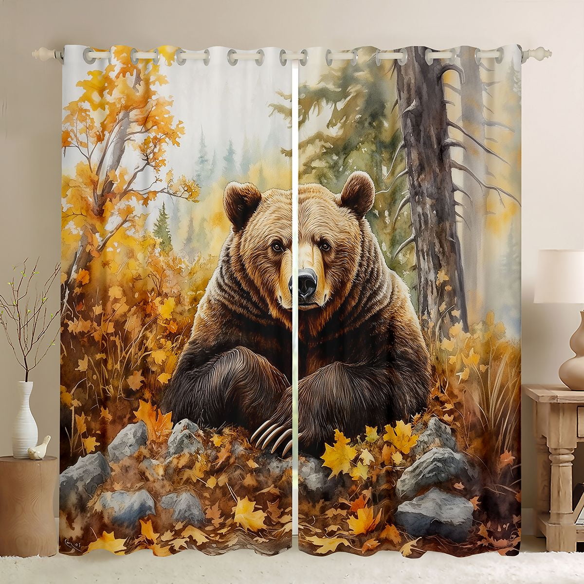 Majestic Bear Quilted Curtains NCU0DDK1944