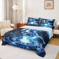 thumbnail image 1 of Homewish Jungle Dragon Twin Sheet Sets,Western Fantasy Animal Twin Fitted Sheet,Blue Black Flat Sheet For Teens,Microfiber Bedroom Decor,3 Pieces, 1 of 7