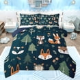 thumbnail image 1 of Homewish Jungle Fox Animal Full Size Comforter Sets for Child, Pine Tree Botanical Bedding Comforter Set, Kawaii Woodland Wildlife Reversible Bedding Sets, Luxury Bedroom Decor, 3-Piece, 1 of 8