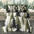 thumbnail image 1 of Homewish Jungle Pine Tree Bedding Comforter Set 7pcs for Men, Green Plant Botanical Queen Bedding Sets, Rustic Farmhouse Reversible Queen Sheet Sets, Lightweight Room Decor, 1 of 7