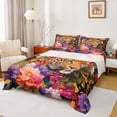 thumbnail image 1 of Homewish Jungle Cheetah Twin Sheet Set (3-Piece) Rustic Flower Pink Orange Purple Decor For Teens, 1 of 7