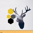 thumbnail image 1 of Homewish Jungle Wildlife Deer Fabric by the Yard 3 Yard,Modern Geometric Hexagon Sewing Fabric,White Yellow Gray Room Decor Fabric by the Yard For Kids Girls,Ultra Soft Home Decor, 1 of 6