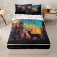 thumbnail image 1 of Homewish Jungle Wildlife Deer Zipper Twin Comforter Sets with Fitted Sheet and 2 Pillowcases,Rustic Farmhouse Hunting Zipper Bedding Set For Men Women,Reversible,4-Piece, 1 of 7