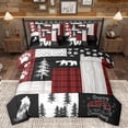 thumbnail image 1 of Homewish Jungle Wildlife Wolves 7pcs Bedding Comforter Set,Happy Camping Queen Bedding Sets,Cute Bear Paws Queen Sheet Sets For Boys Kids,Super Cozy Room Decor Reversible, 1 of 8