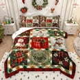 thumbnail image 1 of Homewish Jungle Xmas Reindeer Queen Comforter Set,Red Berry Christmas Flower Bedding Sets,Lovely Snowman Bedding Comforter Set For Teens,Super Cozy Room Decor Reversible,3 Pieces, 1 of 8
