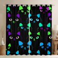thumbnail image 1 of Homewish Kawaii Animal Black Cat Black Out Curtains for Teens,Cartoon Pets Curtains Pack of 2 (42x63 Each),Abstract Gradient Bedroom Curtains,Ultra Soft Home Decor, 1 of 6
