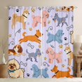 thumbnail image 1 of Homewish Kawaii Animal Blackout Curtains,Cartoon Pet Dog Curtains Pack of 2 (42x84 Each),Purple, 1 of 6