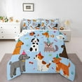thumbnail image 1 of Homewish Kawaii Animal Dogs 2pcs Bedding Comforter Set for Boys Girls,Cute Pet Twin Comforter Sets,Happy Birthday Breathable Bedding Set,Breathable Home Decor,Reversible, 1 of 8