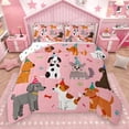 thumbnail image 1 of Homewish Kawaii Animal Dogs 3-Piece Full Size Comforter Sets for Boys Girls,Cute Pet Bedding Comforter Set,Happy Birthday Lightweight Bedding Sets,Breathable Home Decor,Reversible, 1 of 8