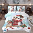 thumbnail image 1 of Homewish Kawaii Antarctic Penguin 7-Piece Bedding Comforter Set,Kawaii Christmas Ball King Bedding Sets,Xmas Flower Bed Sheets For Boys Girls,Breathable Home Decor Reversible, 1 of 8