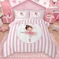 thumbnail image 1 of Homewish Kawaii Ballet Princess Queen Comforter Set for Kid, Merry Christmas Bedding Sets, Pink Abstract Line Reversible Bedding Comforter Set, Lightweight Room Decor, 3 Pieces, 1 of 8