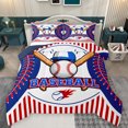 thumbnail image 1 of Homewish Kawaii Baseball Lover Queen Comforter Set for Boys, Blue Red Stripes Abstract Bedding Sets, Sports Theme Reversible Bedding Comforter Set, Breathable Home Decor, 3 Pieces, 1 of 8