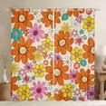 thumbnail image 1 of Homewish Kawaii Blossom Black Out Curtains,Cute Flower Floral Curtains Pack of 2 (42x63 Each),Orange Yellow Bedroom Curtains For Girl Teens,Super Cozy Room Decor, 1 of 6