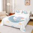 thumbnail image 1 of Homewish Kawaii Blue Elephant Queen Sheet Sets for Teens, Dreamy Fairy Tale Animal Flat Sheet, Moon Stars Galaxy Queen Fitted Sheet, Super Cozy Room Decor, 4 Pieces, 1 of 7