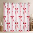 thumbnail image 1 of Homewish Kawaii Bow Black Out Curtains for Kids Children Girls,Dreamy Princess Curtains Pack of 2 (42x63 Each),Geometric Stripes Bedroom Curtains,Ultra Soft Home Decor, 1 of 6