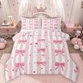 thumbnail image 1 of Homewish Kawaii Bow-Tie Bedding Comforter Set 2pcs for Kids Children Girls,Geometric Lines Stripes Twin Comforter Sets Microfiber,Love Heart Print Breathable Bedding Set,Ultra Soft Home Decor, 1 of 8