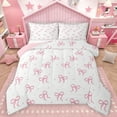 thumbnail image 1 of Homewish Kawaii Bow Tie Bedding Comforter Set,Ribbon Bowknot Twin Comforter Sets,Pink White Bedding Set For Girl Kids,Luxury Bedroom Decor Reversible,2-Piece, 1 of 9