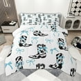 thumbnail image 1 of Homewish Kawaii Bow Tie Bedding Comforter Set,Western Cowgirl Boots Twin Comforter Sets,White Blue Black Bedding Set For Children,Breathable Home Decor Reversible,2-Piece, 1 of 9