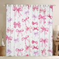 thumbnail image 1 of Homewish Kawaii Bow Tie Black Out Curtains,Ribbon Bowknot Curtains Pack of 2 (42x63 Each),White Pink Bedroom Curtains For Girl Kids,Luxury Bedroom Decor, 1 of 6