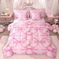 thumbnail image 1 of Homewish Kawaii Bow Twin Bedding Sets 7-Piece for Kids Children Girls,Dreamy Princess Bedding Comforter Set Microfiber,Cartoon Bow Knot Breathable Sheet Sets,Ultra Soft Home Decor,Reversible, 1 of 8