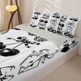thumbnail image 1 of Homewish Kawaii Bowknot Ball Zipper Twin Comforter Sets with Fitted Sheet and 2 Pillowcases for Kids, Cartoon Billiards Zipper Bedding Set, Gray Reversible, 4pcs, 1 of 6
