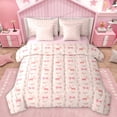 thumbnail image 1 of Homewish Kawaii Bowknot Rabbit Bedding Comforter Set 7pcs for Teen, Cute Bunnies Lover Queen Bedding Sets, Chic Princess Bow Reversible Queen Sheet Sets, Ultra Soft Bedroom Decor, 1 of 7