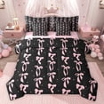 thumbnail image 1 of Homewish Kawaii Bowtie Twin Bedding Sets 7-Piece for Girls,Black White Polka Dots Bedding Comforter Set Microfiber,Dreamy Princess Bow Breathable Sheet Sets,Luxury Bedroom Decor,Reversible, 1 of 8
