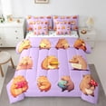 thumbnail image 1 of Homewish Kawaii Brown Capybara 7-Piece Bedding Comforter Set for Boys Girls,Dreamy Princess King Bedding Sets,Cartoon Cute Animal Ultra Soft Bed Sheets,Lightweight Room Decor,Reversible, 1 of 8