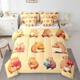 thumbnail image 1 of Homewish Kawaii Brown Capybara 7-Piece Twin Bedding Sets for Boys Girls,Dreamy Princess Bedding Comforter Set,Cartoon Cute Animal Breathable Sheet Sets,Lightweight Room Decor,Reversible, 1 of 8