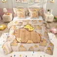 thumbnail image 1 of Homewish Kawaii Brown Capybara 7-Piece Twin Bedding Sets,Cute Yellow Duck Bedding Comforter Set,Cartoon Animal Sheet Sets For Girl Boys,Luxury Bedroom Decor Reversible, 1 of 8