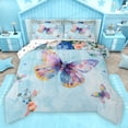 thumbnail image 1 of Homewish Kawaii Butterfly Bedding Comforter Set,Modern Painting Artistic Twin Comforter Sets,Blue Purple Bedding Set For Girls Kids,Luxury Bedroom Decor Reversible,2pcs, 1 of 8