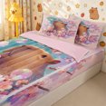 thumbnail image 1 of Homewish Kawaii Capybara Bubble Tea Zipper Twin Comforter Sets with Fitted Sheet and 2 Pillowcases for Boys Girls, Japanese Floral Sakura Zipper Bedding Set,4-Piece,Pink Reversible, 1 of 6