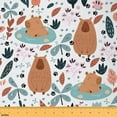 thumbnail image 1 of Homewish Kawaii Capybara Fabric by the Yard 1 Yard,Brown Cartoon Kapibara Home Decor Fabric by the Yard,Bohemian Style Plant Sewing Fabric For Girls Teens,Microfiber Bedroom Decor, 1 of 6