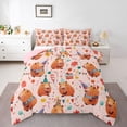 thumbnail image 1 of Homewish Kawaii Cartoon Capibara Full Size Comforter Sets for Kid, Cute Cartoon Animal Bedding Comforter Set, Happy Birthday Reversible Bedding Sets, Lightweight Room Decor, 3 Pieces, 1 of 8