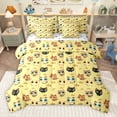 thumbnail image 1 of Homewish Kawaii Cat Kitten 7 Pieces Bedding Comforter Set,Cartoon Pet Animal Full Bedding Set,Yellow Fish Fitted Sheet Flat Sheet For Boys Girls,Lightweight Room Decor Reversible, 1 of 8