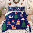 thumbnail image 1 of Homewish Kawaii Cat Kitten Bedding Comforter Set,Merry Christmas Twin Comforter Sets,Xmas Tree Snowflake Bedding Set For Girls Teens,Microfiber Bedroom Decor Reversible,2 Pieces, 1 of 8