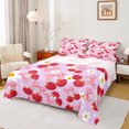 thumbnail image 1 of Homewish Kawaii Cherry 4 Pieces Queen Sheet Sets For Preppy Children Kids,Flower Daisy Bowtie Ultra Soft Flat Sheet,Dreamy Princess Queen Fitted Sheet,Polka Dots Room Decor, 1 of 7