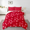 thumbnail image 1 of Homewish Kawaii Christmas Snowflake Queen Comforter Set,Merry Xmas Bedding Sets,Red White Bedding Comforter Set For Kids,Luxury Bedroom Decor Reversible,3pcs, 1 of 7