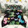 thumbnail image 1 of Homewish Kawaii Colorful Dinosaur 3 Pieces Queen Comforter Set for Children Teens Girls,Cute Animal Dino Ultra Soft Bedding Sets,Floral Butterfly Bedding Comforter Set,Super Cozy Room Decor, 1 of 8