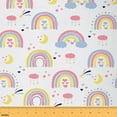 thumbnail image 1 of Homewish Kawaii Cute Rainbow Fabric by the Yard 1 Yard, Pink Love Heart Room Decor Fabric by the Yard, Cartoon Stars Cloud Print Sewing Fabric, Breathable Home Decor, 1 of 6