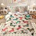 thumbnail image 1 of Homewish Kawaii Dachshund 7 Pieces Bedding Comforter Set,Pet Dogs Full Bedding Set,Brown Green Red Fitted Sheet Flat Sheet For Girls Boys,Super Cozy Room Decor, 1 of 8