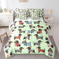 thumbnail image 1 of Homewish Kawaii Dachshund Dog 7-Piece Twin Bedding,Lovely Pet Bedding Comforter Set,Green,Reversible, 1 of 8