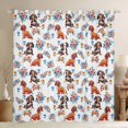 thumbnail image 1 of Homewish Kawaii Dachshund Dog Blackout Curtains Set of 2 (52x84 Each),Lovely Floral Curtain,White, 1 of 6