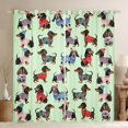 thumbnail image 1 of Homewish Kawaii Dachshund Dog Kitchen Curtains,Lovely Pet Black Out Curtains Pack of 2 (42x63 Each),Green, 1 of 6