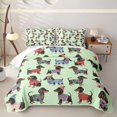 thumbnail image 1 of Homewish Kawaii Dachshund Dog Twin Quilt Set,Lovely Pet Twin Coverlet Set,Green,2-Piece, 1 of 7
