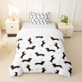 thumbnail image 1 of Homewish Kawaii Dachshund Twin Duvet Cover,Dog Paw Bone Twin Bedding,White,Reversible,2-Piece,1 Duvet Cover and 1 Pillowcase, 1 of 6