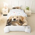 thumbnail image 1 of Homewish Kawaii Dog Cat Twin Duvet Cover,Pet Love Theme Twin Bedding,White,Polkadot Reversible,2-Piece,1 Duvet Cover and 1 Pillowcase, 1 of 6