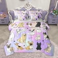 thumbnail image 1 of Homewish Kawaii Dog Lover Bedding Comforter Set 7pcs for Kids, Cute Cartoon Dalmatian King Bedding Sets, Funny Pug Animal Reversible Bed Sheets, Ultra Soft Bedroom Decor, 1 of 7